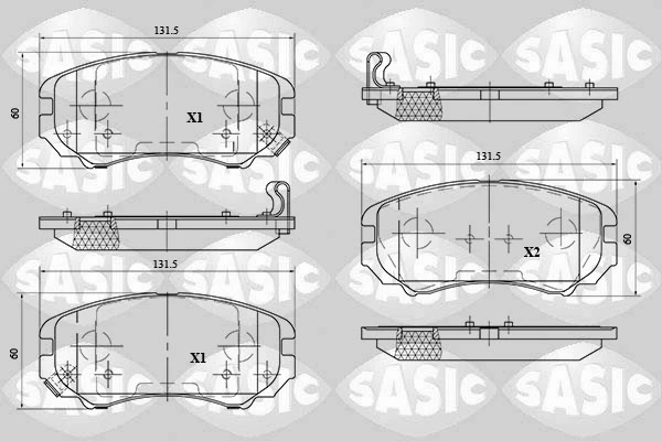 6216071 SASIC Комплект тормозных колодок, дисковый тормоз (фото 2)