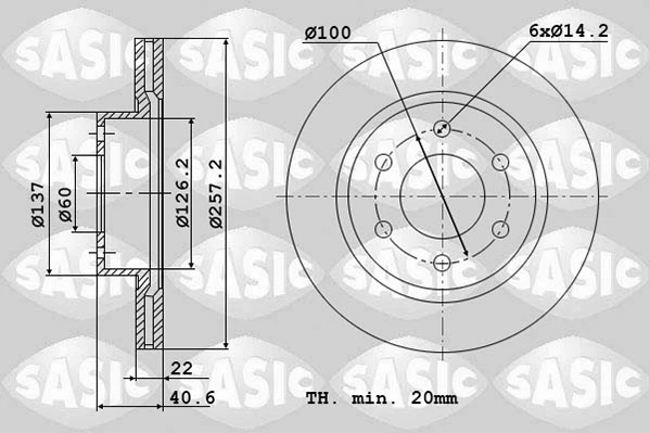 6106004 SASIC Тормозной диск (фото 2)