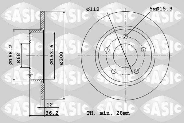 6106171 SASIC Тормозной диск (фото 2)