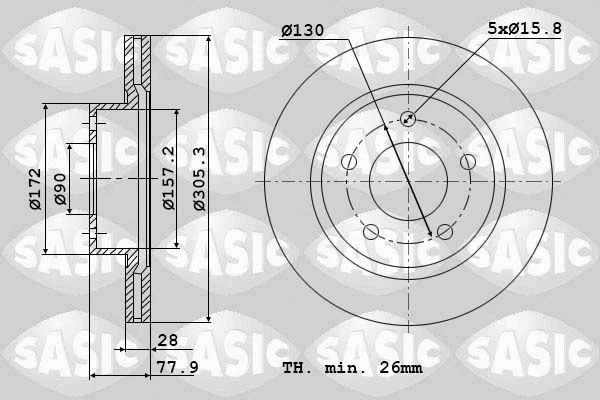 4004301J SASIC Тормозной диск (фото 2)