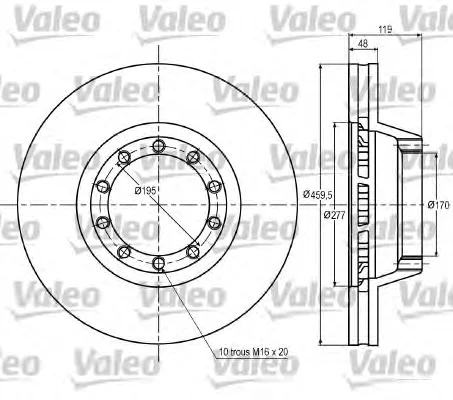 187001 VALEO Тормозной диск (фото 1)