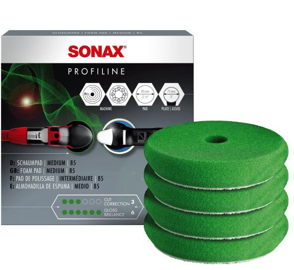 494 241 SONAX Sxкруг полировальный средний, foam pad medium 85mm, 4 шт в упак. (фото 2)