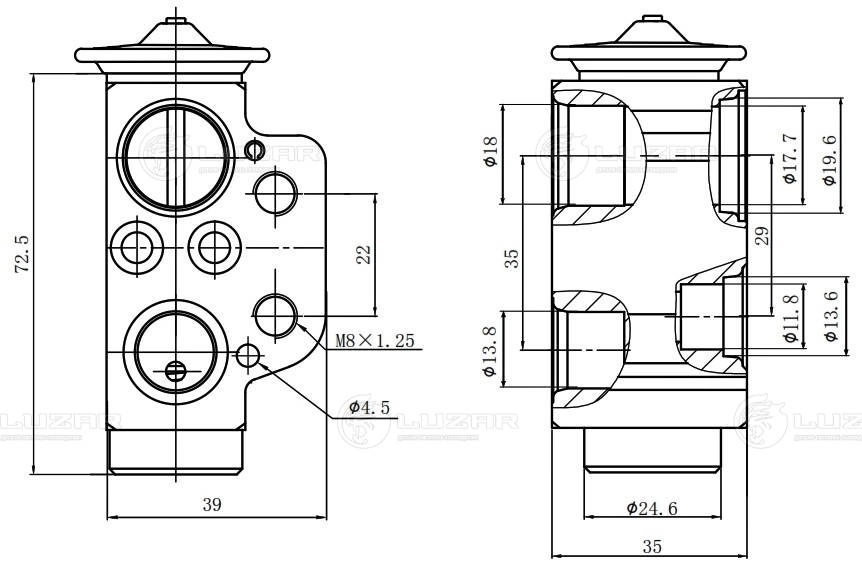 LTRV 1825 LUZAR Расширительный клапан, кондиционер (фото 1)