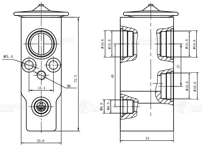 LTRV 2530 LUZAR Расширительный клапан, кондиционер (фото 1)