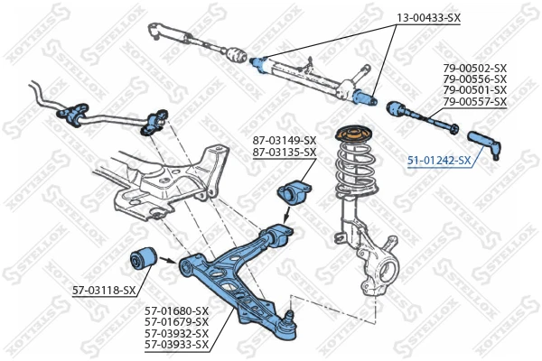 51-01242-SX STELLOX Наконечник поперечной рулевой тяги (фото 4)