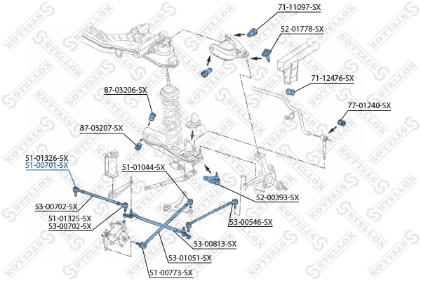 51-00701-SX STELLOX Наконечник поперечной рулевой тяги (фото 3)