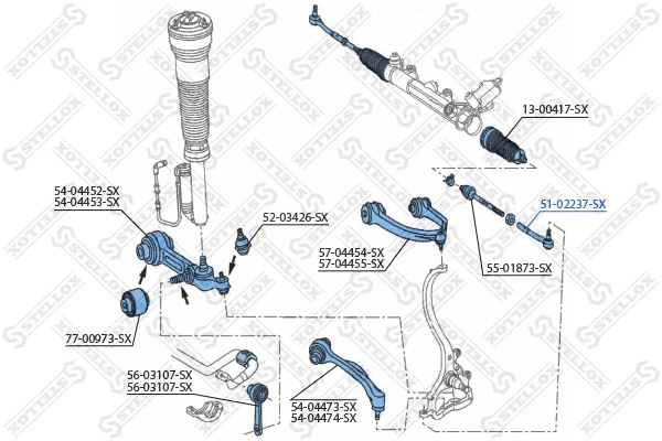 51-02237-SX STELLOX Наконечник поперечной рулевой тяги (фото 3)