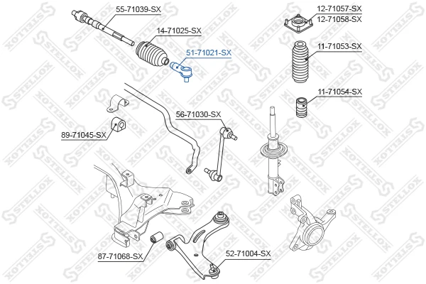 51-71021-SX STELLOX Наконечник поперечной рулевой тяги (фото 4)