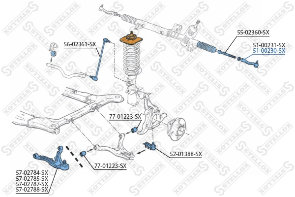 51-00230-SX STELLOX Наконечник поперечной рулевой тяги (фото 4)