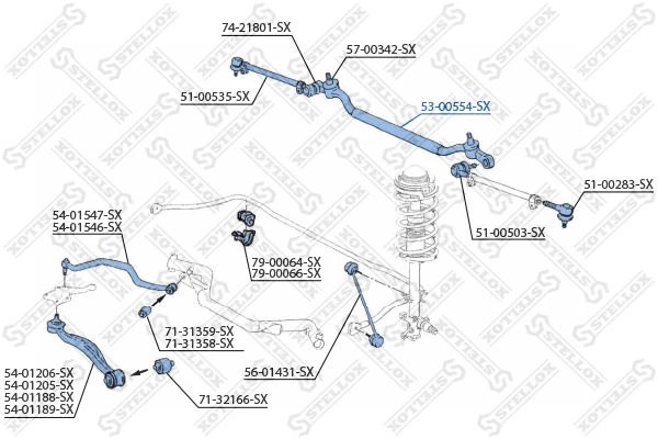 53-00554-SX STELLOX Осевой шарнир, рулевая тяга (фото 2)