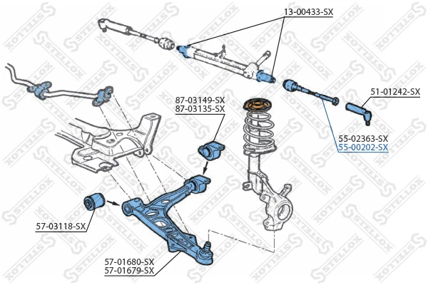 55-00202-SX STELLOX Осевой шарнир, рулевая тяга (фото 3)