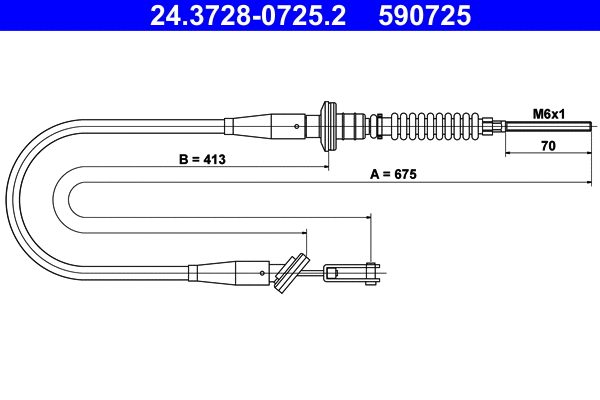 24.3728-0725.2 ATE Трос, управление сцеплением (фото 1)