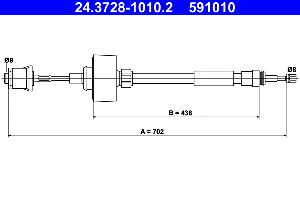 24.3728-1010.2 ATE Трос, управление сцеплением (фото 1)