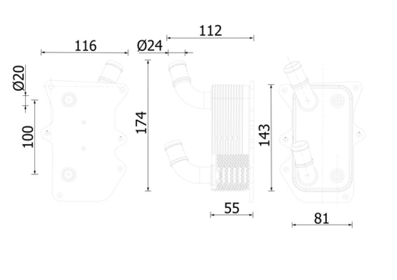 CLC 276 000S KNECHT/MAHLE Масляный радиатор, двигательное масло (фото 1)