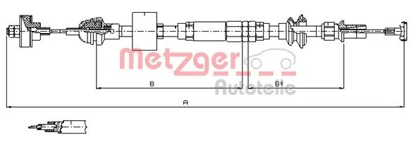 10.3159 METZGER Трос, управление сцеплением (фото 1)
