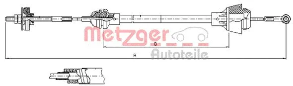 10.3601 METZGER Трос, управление сцеплением (фото 1)