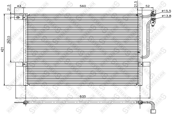 10-45052-SX STELLOX Конденсатор, кондиционер (фото 2)