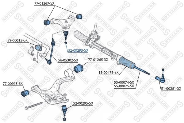 52-00295-SX STELLOX Шарнир независимой подвески / поворотного рычага (фото 1)