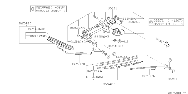 86542-FG010 SUBARU Щетка стеклоочистителя бескаркасная subaru (фото 3)