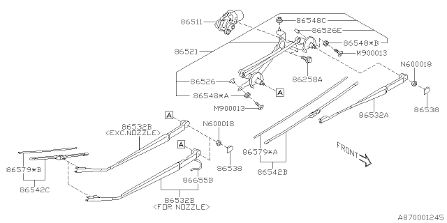 86542FL090 SUBARU Щетка стеклоочистителя subaru (фото 5)