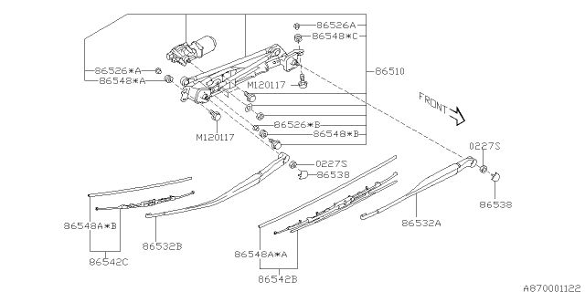 86542XA04A SUBARU Щетка стеклоочистителя Subaru 86542-XA04A (фото 3)