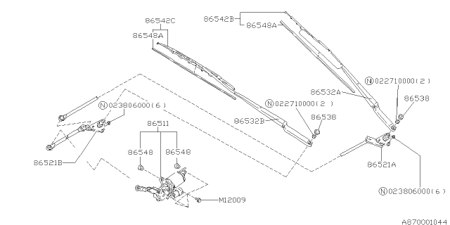 86542FC050 SUBARU Щетка стеклоочистителя subaru (фото 2)