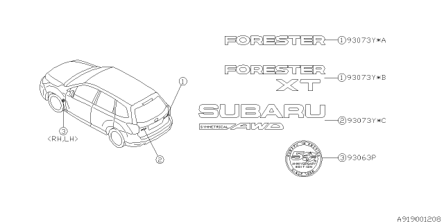 93079SG000 SUBARU Эмблема forester - 93079sg000 (фото 5)