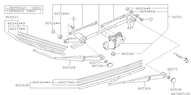 86542SC110 SUBARU Щетка стеклоочистителя бескаркасная subaru (фото 2)