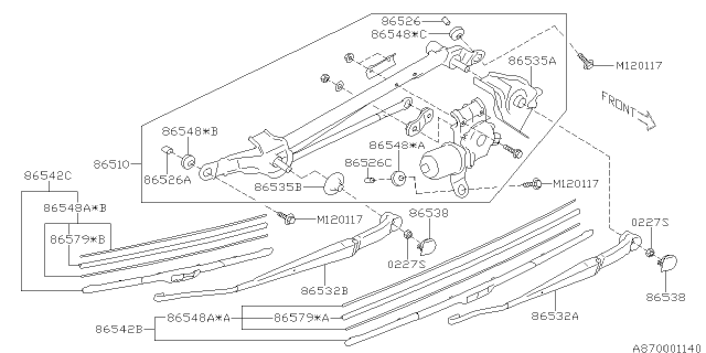 86542AJ060 SUBARU Щетка стеклоочистителя subaru (фото 3)