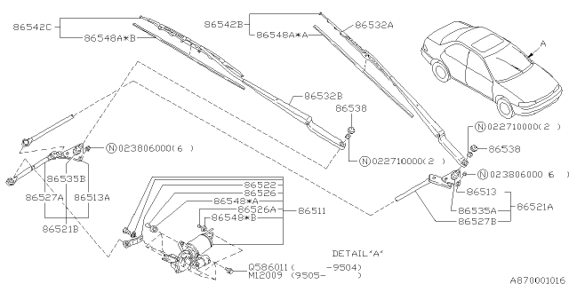 86542FA030 SUBARU Щетка стеклоочистителя subaru (фото 2)