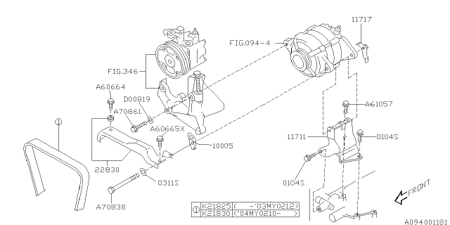 809218250 SUBARU Ремень генератора gfатм agout 18x5x877 809218250 (фото 5)