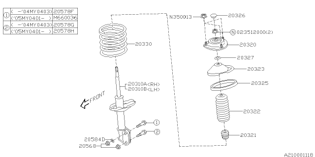 20310FE150 SUBARU Strut compl f (фото 6)