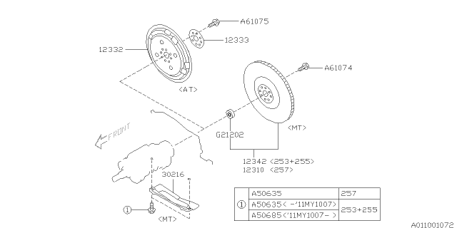 12342AA061 SUBARU Маховик subaru (фото 6)