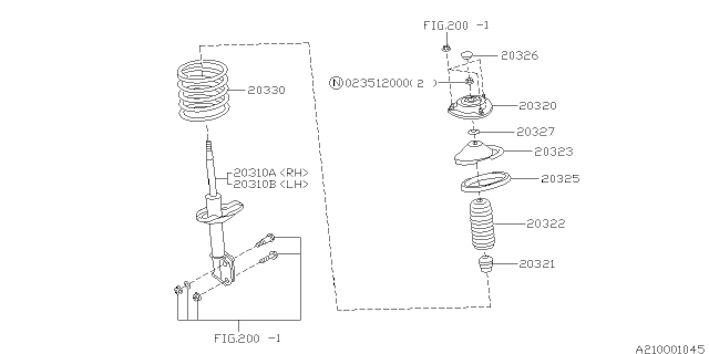 20310FC030 SUBARU Strut compl-f,d22lh (фото 2)