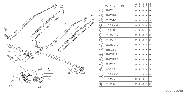 86542AA020 SUBARU Щетка стеклоочистителя subaru (фото 1)