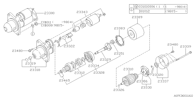 23300AA380 SUBARU Стартер sub (фото 2)