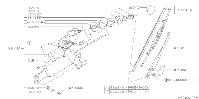 86542AA050 SUBARU Щетка стеклоочистителя subaru (фото 2)