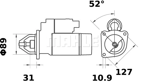 MS 1184 KNECHT/MAHLE Стартер (фото 2)