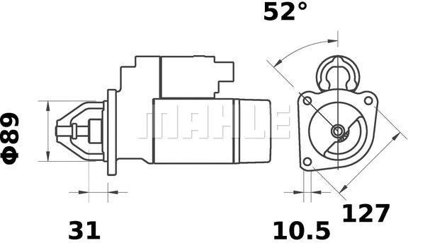 MS 1180 KNECHT/MAHLE Стартер (фото 2)