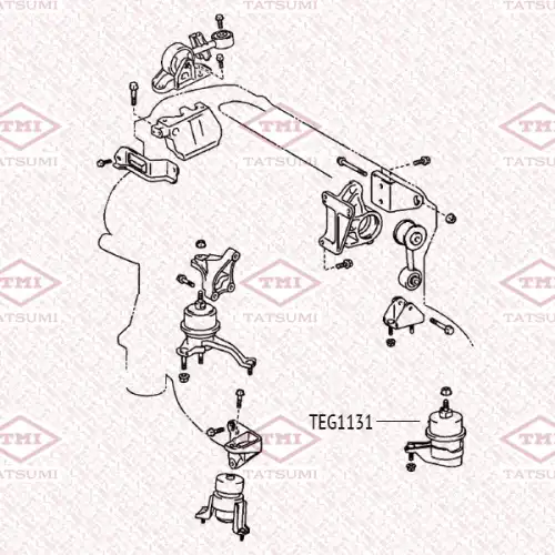 TEG1131 TATSUMI Опора двигателя левая toyota camry/highlander 06>, lexus rx 08> (фото 1)