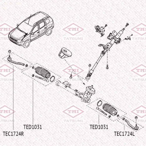 TED1031 TATSUMI Тяга рулевая renault duster 10> (фото 1)