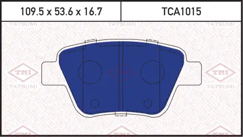 TCA1015 TATSUMI Колодки дисковые задние audi a3 12>, skoda yeti 09>, vw golf/jetta/touran 03> (фото 1)