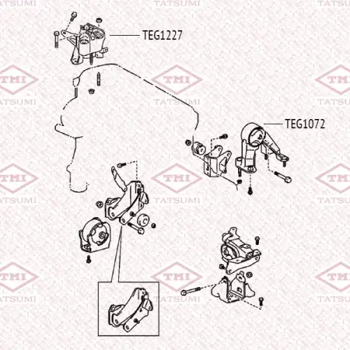 TEG1072 TATSUMI Опора двигателя задняя toyota avensis/corolla verso 03> (фото 1)