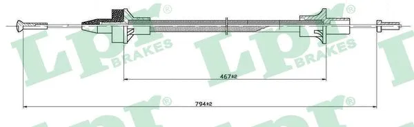 C0076C LPR/AP/RAL Трос, управление сцеплением (фото 1)