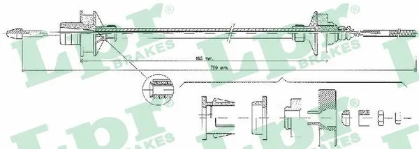 C0336C LPR/AP/RAL Трос, управление сцеплением (фото 1)