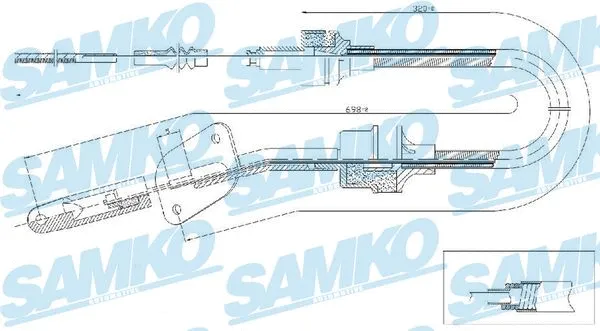 C0063C SAMKO Трос, управление сцеплением (фото 1)