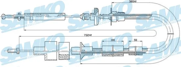 C0085C SAMKO Трос, управление сцеплением (фото 1)