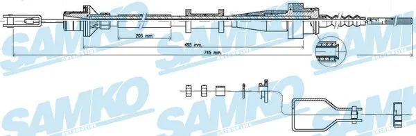C0117C SAMKO Трос, управление сцеплением (фото 1)