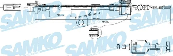 C0118C SAMKO Трос, управление сцеплением (фото 1)