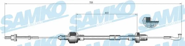 C0126C SAMKO Трос, управление сцеплением (фото 1)